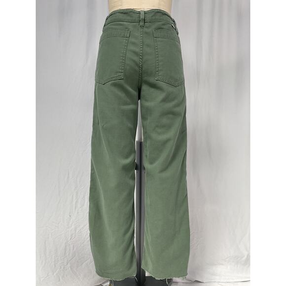 Mother 'The Major' Green Cotton Sneak Fray Pant Size 26 - Picture 2 of 5